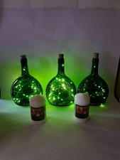 3x Deko leuchte Weinflasche mit Led+ 2 Duftkerzen