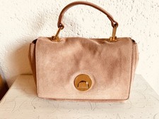  Coccinelle Liya Suede Handtasche kleine lachsfarbene Velours Wildleder Tasche 