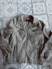 graue LIV edle Kunstleder Blazer Bolero GR.S/36/38 Buisness Büro Jacke Übergang