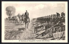 Künstler-AK A. Roeseler: Berlin, Die erbeuteten Fahnen auf dem Tempelhofer Feld 