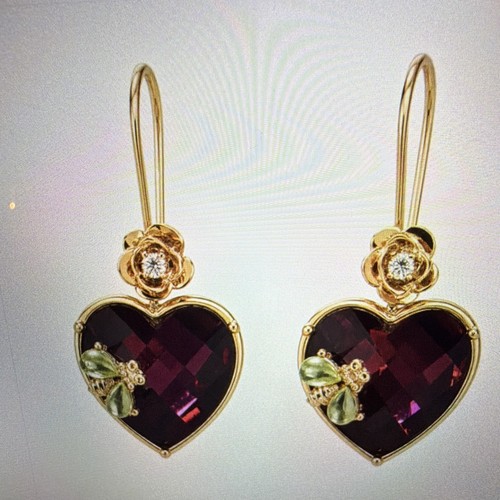 Gelbgold lila herz stein - gelbgold,
