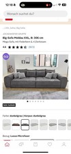 BIG-SOFA XXL 306 cm Federkern Lounge Couch mit Bezug aus Mikrofaserstoff in Grau