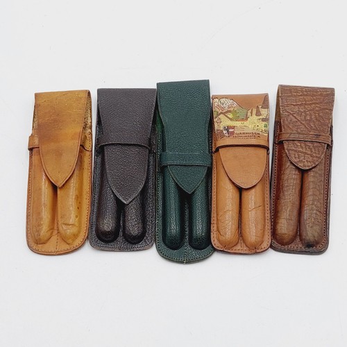 Leder etui schwarz für 2 - etui,