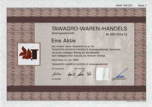 Tawagro waren handels - handels, 1999