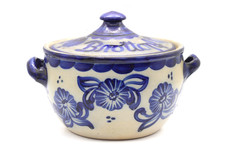 Brottopf Keramik blau / grau