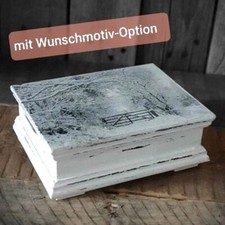 Vintage Holzschatulle 17x12,5x6 cm Truhe Landhaus Shabby Holzkästchen Handarbeit