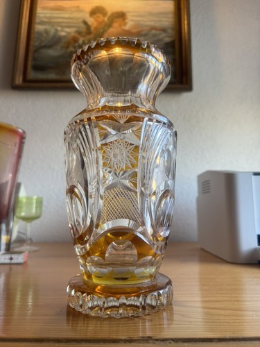 Alte farbige vase kristall - vase,