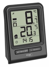 TFA 30.3063 Prisma digitales Funk Thermometer mit Außensensor Temperatur Uhrzeit