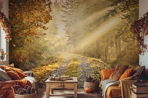 Herbst waldstraße dekor - waldstraße,