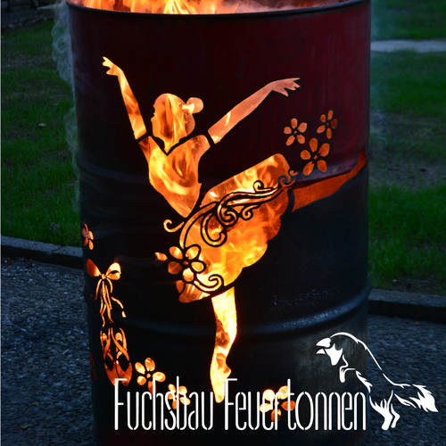 Feuertonne mit ballerina - -,