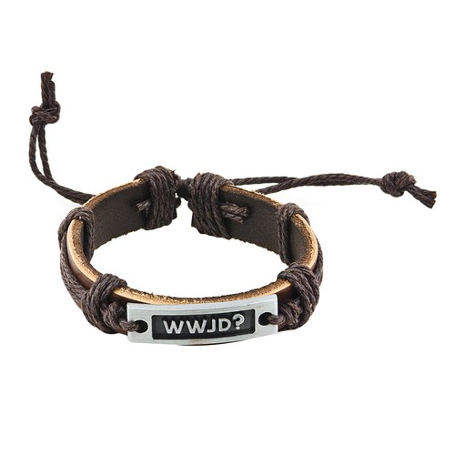 Lederarmband wwjd what - -,