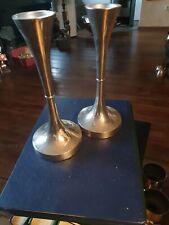 Kerzenhalter Kerzenleuchter Kerzenständer Deko Kunst Silberfarben Wohndeko Paar