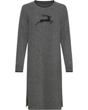 REITMAYER Strickkleid mit Hirsch midi Strickkleider Rundhalsausschnitt Kragenlos