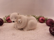 P9990 Teelichthalter Eisbären Eisbär-Familie Mama mit Kind Partylite 