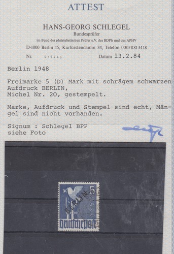 Berlin 20 gestempelt - nr.,