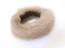 Armband aus echtem Nerz Fell und Leder beige neu