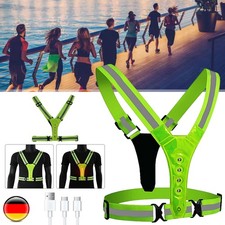 LED Warnweste Fahrrad Reflektorweste,Laufweste Leuchtweste für Erwachsene Kinder