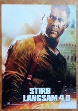 Filmplakat STIRB LANGSAM 4 tolles Porträt Bruce Willis A1 Vorankündigung