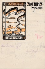 Studentika 1909 Laetitia Karlsruhe 35. Stiftungsfest Studentica Couleurkarte