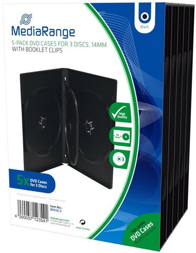 Mediarange dvd hüllen - hüllen, 3er