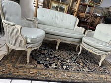 Antik Sofa Garnitur Couch Biedermeier Geflecht  Jugendstil um 1900 Bank 2 Sessel