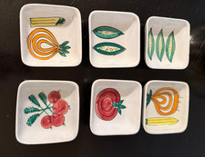 6er SET Schalen Gemüsedekor SMF Schramberg Majolika Keramik,handbemalt,60er-70er