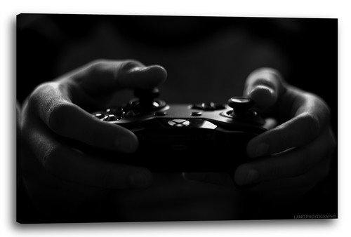 Wandbild gamer hält - wandbild,