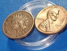 1889 INDIAN HEAD CENT 95% KUPFER  IN SEHR GUT ERHALTUNGS GRAD, 1989 D CENT