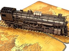 3D Pop-Up Dampfbahn Karte -
