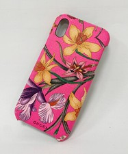 iPhone X Gucci Neonhülle Blumenmuster pink  