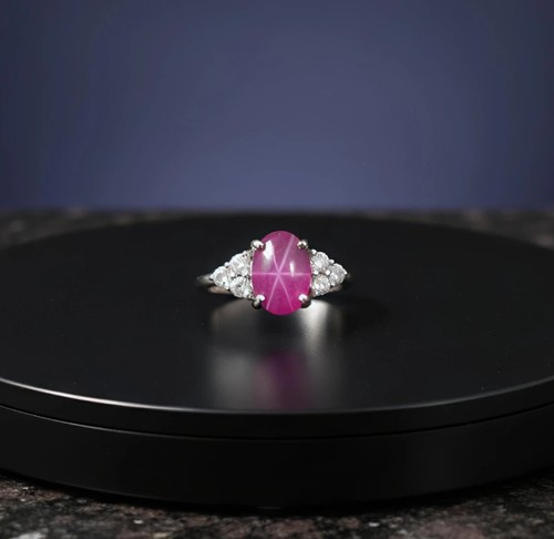 Pink star sapphire lab - star,