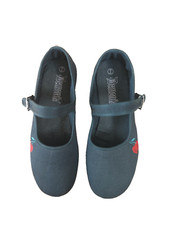 Demonia Ballerina aufgestickte Totenkopf Kirsche schwarz NEU Gr. 39, Gr.  7