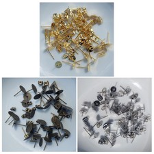 40/50x Ohrstecker Rohling gold silber Bronze mit Stopper Ø 6/8mm Schmuck Ohrring