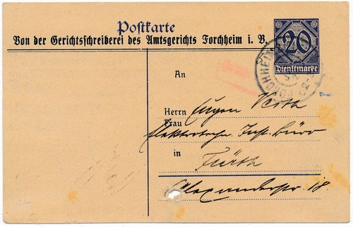 Dienst ganzsache mit zudruck - dienst-ganzsache,