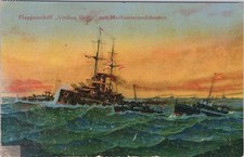 Künstler AK Postkarte Schlachtschiff Viribus Unitis Marine Österreich Ungarn