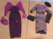 Barbie : Anziehsachen Kleid+Mantel aus den 90er