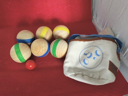 Boccia set holz - neu, boule