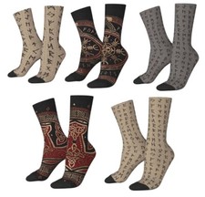 Socken Füßlinge Runen Aegishjalmur Mjölnir Strümpfe Wikinger Mittelalter Thor