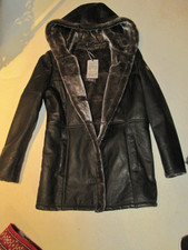 Winter Damen Lederjacke OTTO KERN braun Gr. 40 mit Kapuze Futter aus Kunstpelz