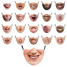 1 Stück Lächeln Druckmaske Lustig Volle Gesichtsbedeckung Wiederverwendbar 3D