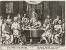 H. Luyck C. Broeck The Last Supper Das letzte Abendmahl Bible engraving 1600