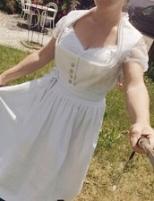 Neu❤️ langes ROSE Braut Dirndl 48 46 Hochzeitskleid Schneewittchen Brokat