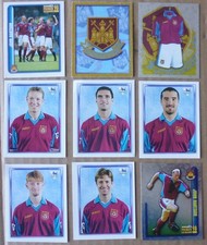 WEST HAM UNITED MERLIN 98 Premier League FUSSBALL AUFKLEBER 1998 x 9