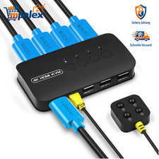 KVM Switch HDMI 4 Port 4K USB