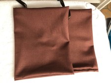 2 x Bezüge Nackenrolle 15 x 40 schoko braun edel Baumwolle Satinband TOP wie neu