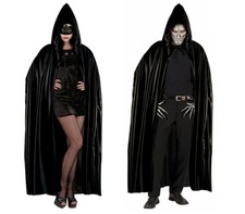 Langer schwarzer Umhang 140 cm
