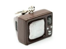 Fernseher Charm Miniblings Anhänger Fernsehgerät Wohnzimmer TV 3D Retro braun