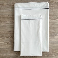 IKEA Betwäsche SILVERTISTEL 155/220cm # weiß + graue Bordüre # unbenutzt