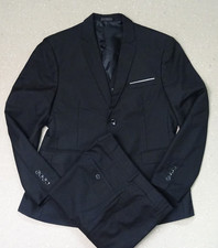 Herren Hosenanzug Hose Weste Sakko 3-teilig Gr.44 Schwarz