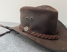 Lederhut Western Reiten Comancheros Australia XL 60 cm braun